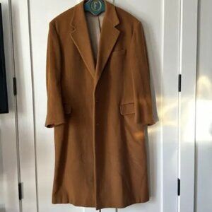 VTG BILL BLASS 100% Cashmere Tan Camel Coat Jacket - 44R